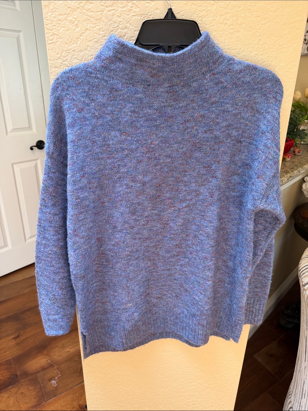 Well Worn Blue Heather Turtleneck Sweater